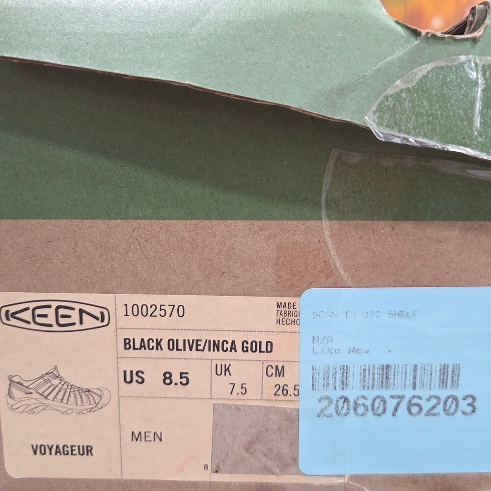 Keen Voyageur Hiking Boots Low Black Olive Gold Size 8.5 Men's 1002570 - Picture 10 of 10
